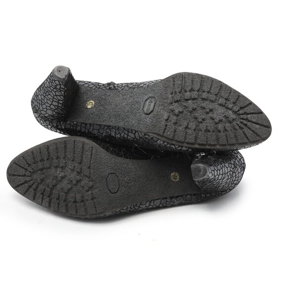 Ron White Leather Patent Ankle Shoe Shootie Black Reptile Eyelash Holographic 42 - Picture 6 of 13